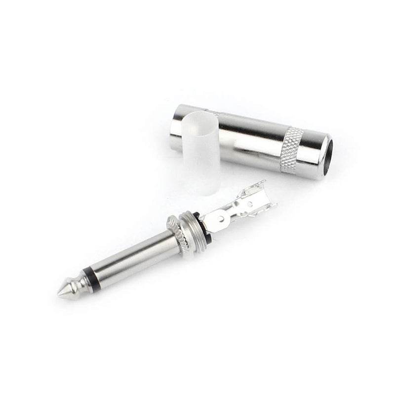 GiantBee 1/4" Audio Plugs 6.35mm Plug TS Male 1/4 inch Solder Type Mono Plug Straight Design Connector for DJ Mixer Speaker Guitar Cables Phono Patch Cable Microphone Cables (5 Pack) GiantBee (Straight TS) - Image 4